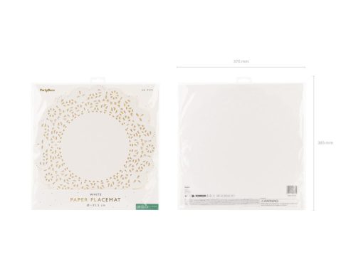 Fehér tányérszőnyeg, átmérője kb. 35,5 cm (1 db / 50 db)