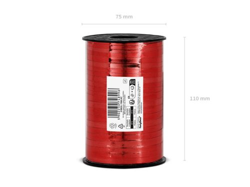 Műanyag szalag, piros, 5mm/225m