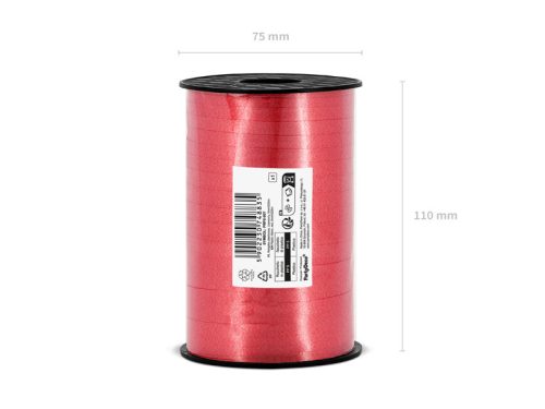 Műanyag szalag, piros, 5mm/225m