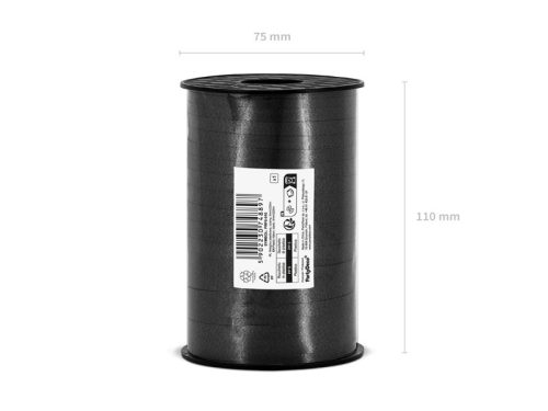 Műanyag szalag, fekete, 5mm/225m