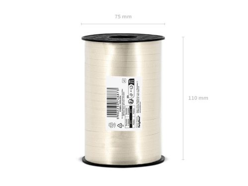 Műanyag szalag, világos krém, 5mm/225m