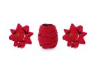 Velúr szalag és rozetta készlet, piros, mix (1 db / 3 db)
