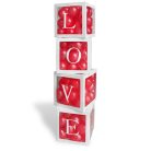 Léggömbdobozok LOVE, 30x30 cm, fehér (1 db / 4 db)