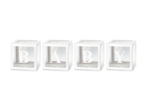 Léggömbdobozok BABY, 30x30 cm, fehér (1 db / 4 db)