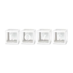 Balloon boxes LOVE, 30x30 cm, white (1 pkt / 4 pc.)