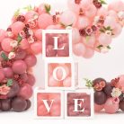 Balloon boxes LOVE, 30x30 cm, white (1 pkt / 4 pc.)