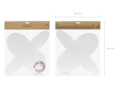 Tortás doboz, fehér, 16,5x14x9,5 cm (1 db / 10 db)