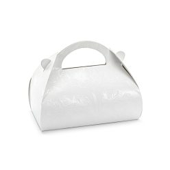   Dekoratív tortadobozok - Gyöngyágak, 16x15x8 cm, fehér (1 pkt / 10 db.)