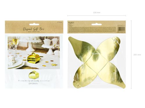 Dobozok, arany, 6x6x5,5cm (1 db / 10 db.)