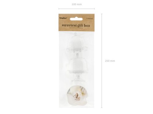 Dobozok Tortatartó, színtelen, 5,5x7,5 cm (1 db / 3 db)