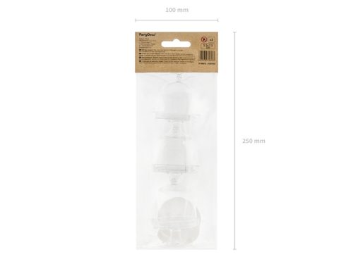 Dobozok Tortatartó, színtelen, 5,5x7,5 cm (1 db / 3 db)