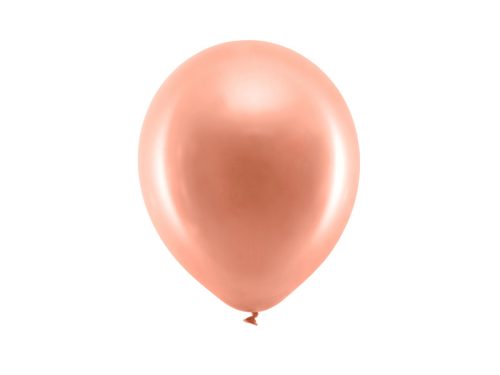 Rainbow Balloons 23cm metál, rose gold (1 db / 10 db.)