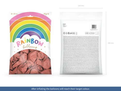 Rainbow Balloons 30cm matellic, rose gold (1 pkt / 100 db.)