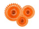 Decorative Rosettes, Orange, 20-30cm (1 pkt / 3 pc.)