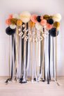 Decorative Rosettes, Black, 20-30cm (1 pkt / 3 pc.)