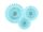Decorative Rosettes, Light Blue, 20-30cm (1 pkt / 3 pc.)