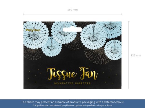 Decorative Rosettes, Navy Blue, 20-30cm (1 pkt / 3 pc.)