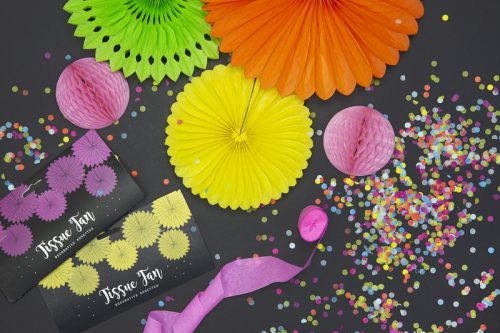 Decorative Rosettes, Apple Green, 20-30cm (1 pkt / 3 pc.)