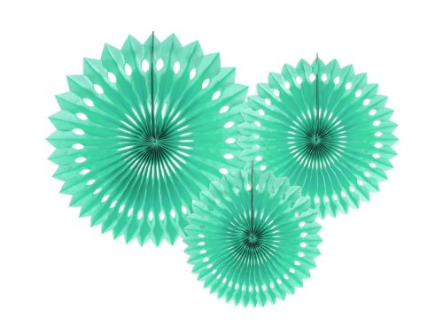 Decorative Rosettes, Mint, 20-30cm (1 pkt / 3 pc.)