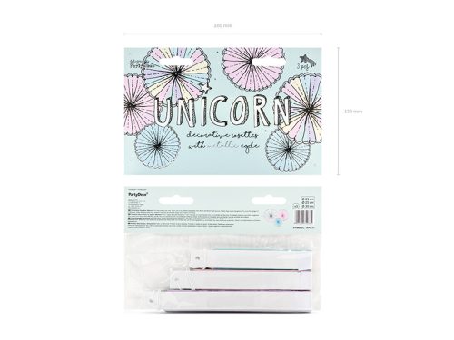 Decorative Rosettes Unicorn, mix (1 pkt / 3 pc.)