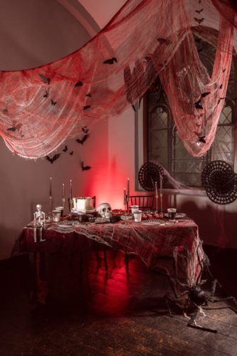 Dekoratív rozetta pókháló, fekete, 50 cm