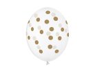 Balloons 30cm, Dots, Crystal Clear (1 pkt / 6 pc.)