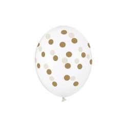 Balloons 30cm, Dots, Crystal Clear (1 pkt / 6 pc.)