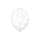 Átlátszó felhős lufi 30cm, Fehér ötoldalas nyomtatással – Gyermek- és parti dekorációkhoz