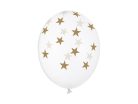 Léggömbök 30 cm, csillagok, kristálytiszta (1 db / 6 db)