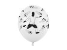 Pastel Fehér Futball és Szívecske Lufik 30 cm, 6 db-os csomag