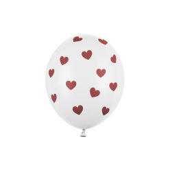   Léggömbök 30 cm, szívek, pasztell tiszta fehér (1 db / 50 db)