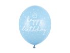 Strong Balloons 30cm, happy..., P. B. Blue (1 pkt / 6 db.)