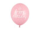Strong Balloons 30cm, happy..., P. B. Pink (1 pkt / 6 db.)