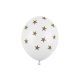 Léggömbök 30 cm, csillagok, pasztell tiszta fehér (1 db / 50 db)