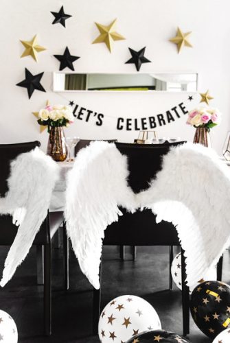 Léggömbök 30 cm, csillagok, pasztell fekete (1 db / 50 db)