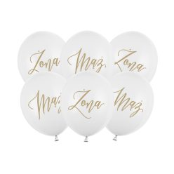 Léggömbök 30 cm, pasztell tiszta fehér (1 pkt / 6 db.)