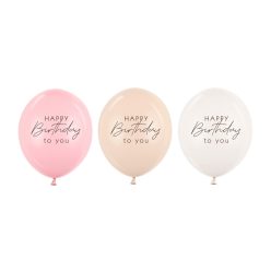   Lufi 30 cm, Boldog születésnapot, rózsaszín mix (1 db / 50 db)