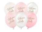 Balloons 30 cm, Welcome Baby, pink mix (1 pkt / 6 pc.)