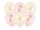 Egér mintás 30 cm szám léggömbök, halvány rózsaszín, 6 db
