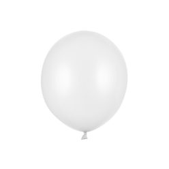   Erős léggömbök 43 cm, metál tiszta fehér (1 db / 25 db)