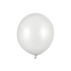 Erős léggömbök 43 cm, metál ezüst hó (1 db / 25 db)
