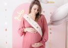 Vállszalag Mom to be, halvány rózsaszín, 75 cm