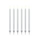 Birthday candles, plain, silver, 12.5cm (1 pkt / 12 pc.)