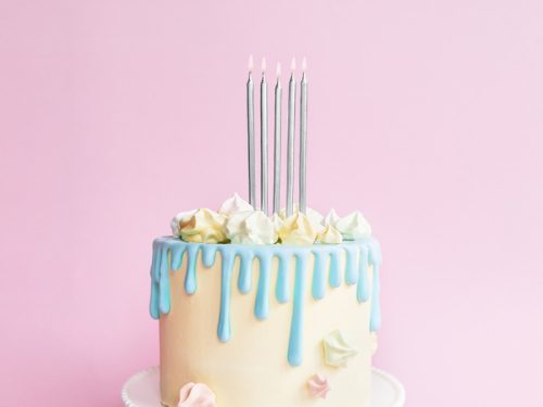 Birthday candles, plain, silver, 12.5cm (1 pkt / 12 pc.)