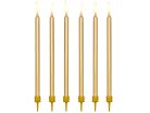 Birthday candles, plain, gold, 12.5cm (1 pkt / 12 pc.)