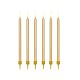 Birthday candles, plain, gold, 12.5cm (1 pkt / 12 pc.)