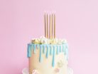 Birthday candles, plain, gold, 12.5cm (1 pkt / 12 pc.)