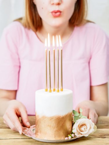 Birthday candles, plain, gold, 12.5cm (1 pkt / 12 pc.)