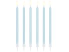 Plain birthday candles, light blue, 14cm (1 pkt / 12 pc.)