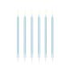 Plain birthday candles, light blue, 14cm (1 pkt / 12 pc.)